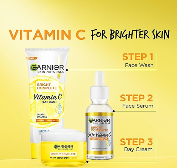 Garnier Skin Naturals, Facewash, Cleansing and Brightening, Bright Complete, 100 g