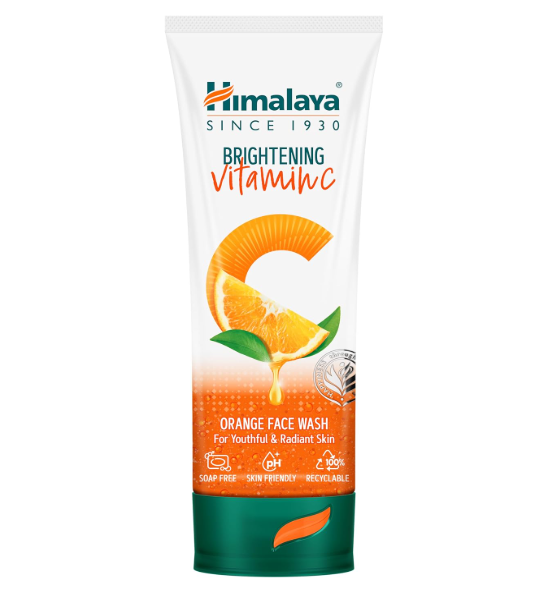 Himalaya Brightening Vitamin C Orange Face Wash | Brightening Face Cleanser | Remove Dull Skin | 100ml