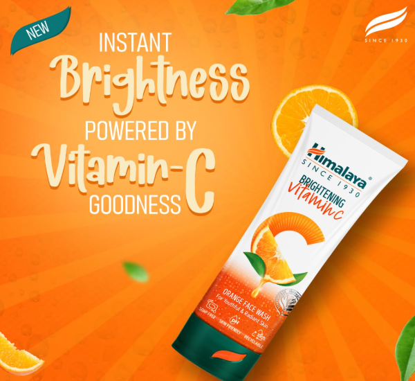 Himalaya Brightening Vitamin C Orange Face Wash | Brightening Face Cleanser | Remove Dull Skin | 100ml