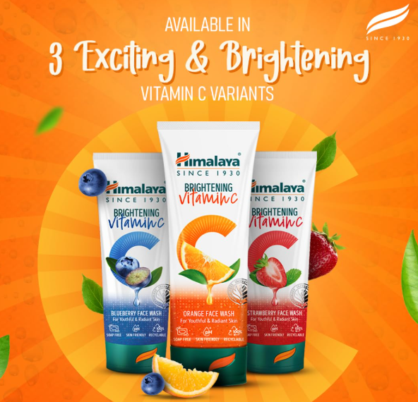 Himalaya Brightening Vitamin C Orange Face Wash | Brightening Face Cleanser | Remove Dull Skin | 100ml