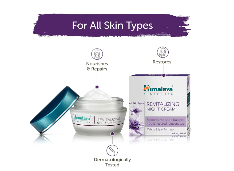 Himalaya Herbals Revitalizing Night Cream, 50g