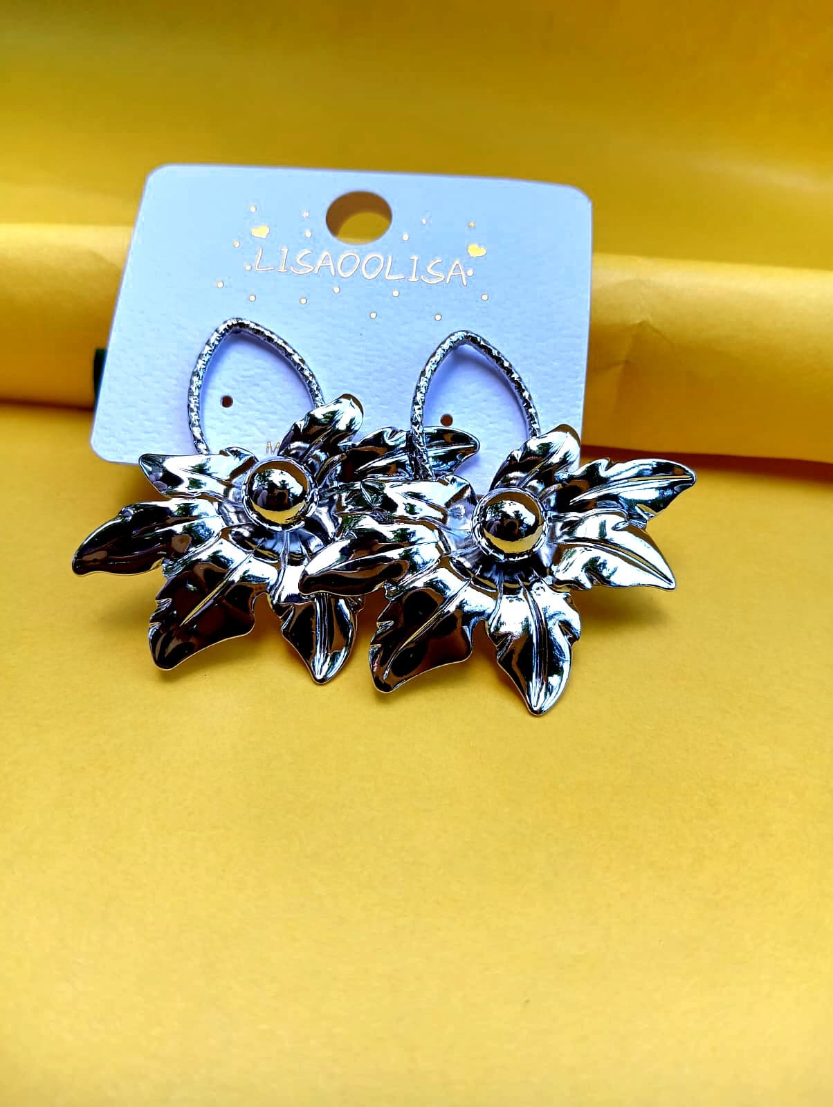 Big gold flower earrings & studs