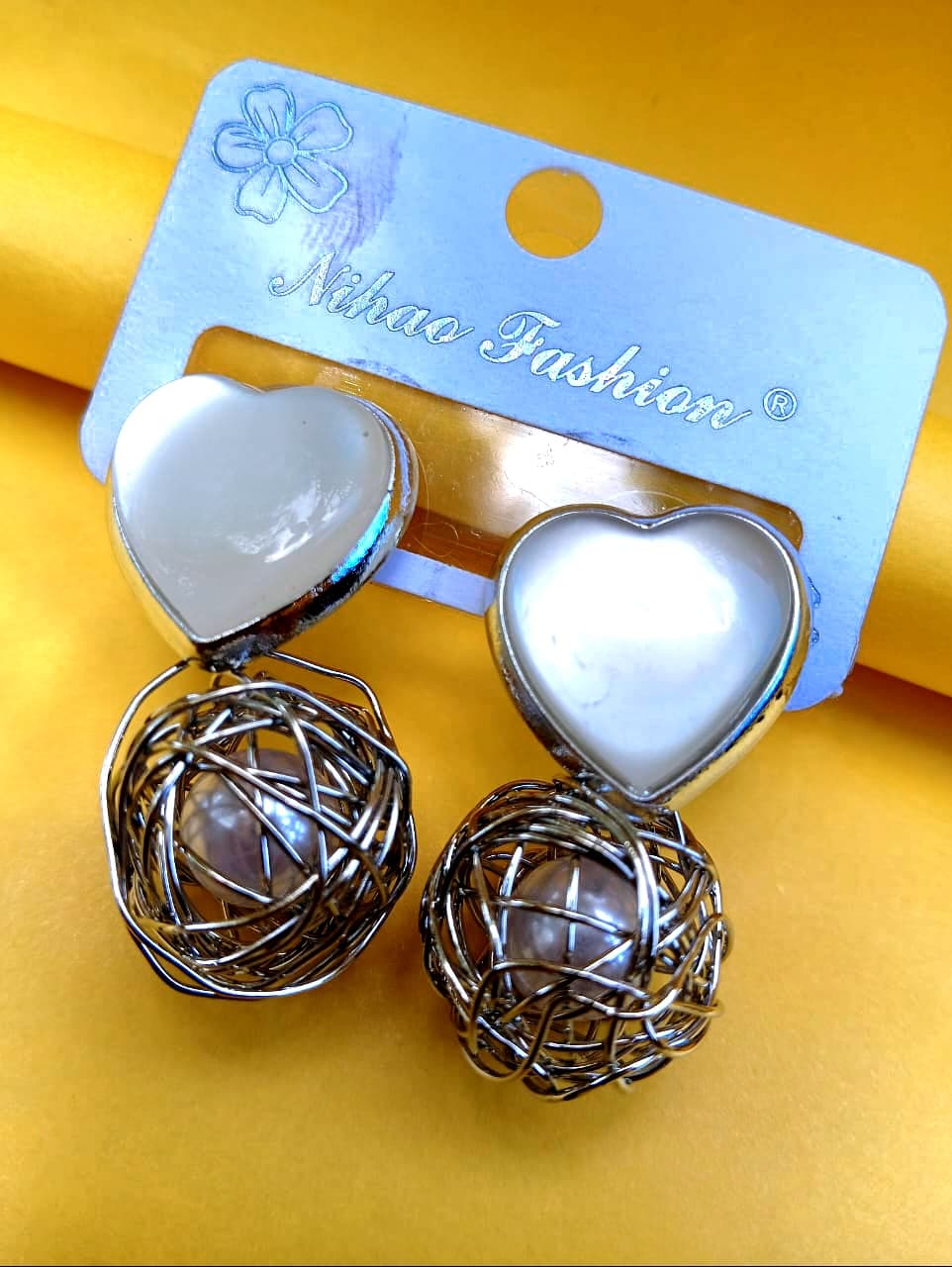 Korean silver colour modern earrings