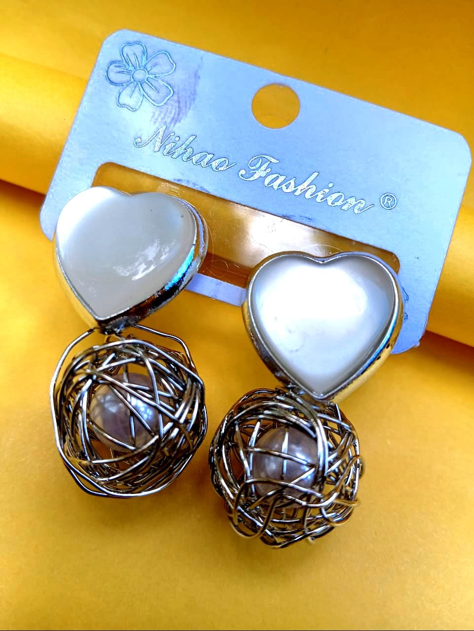 Korean silver colour modern earrings