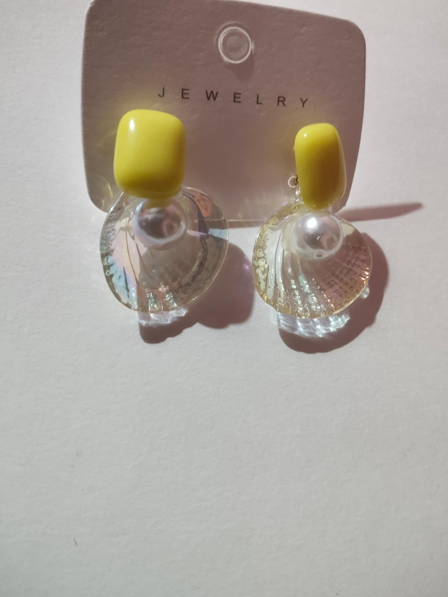 Yellow and White Colour Studs Earring