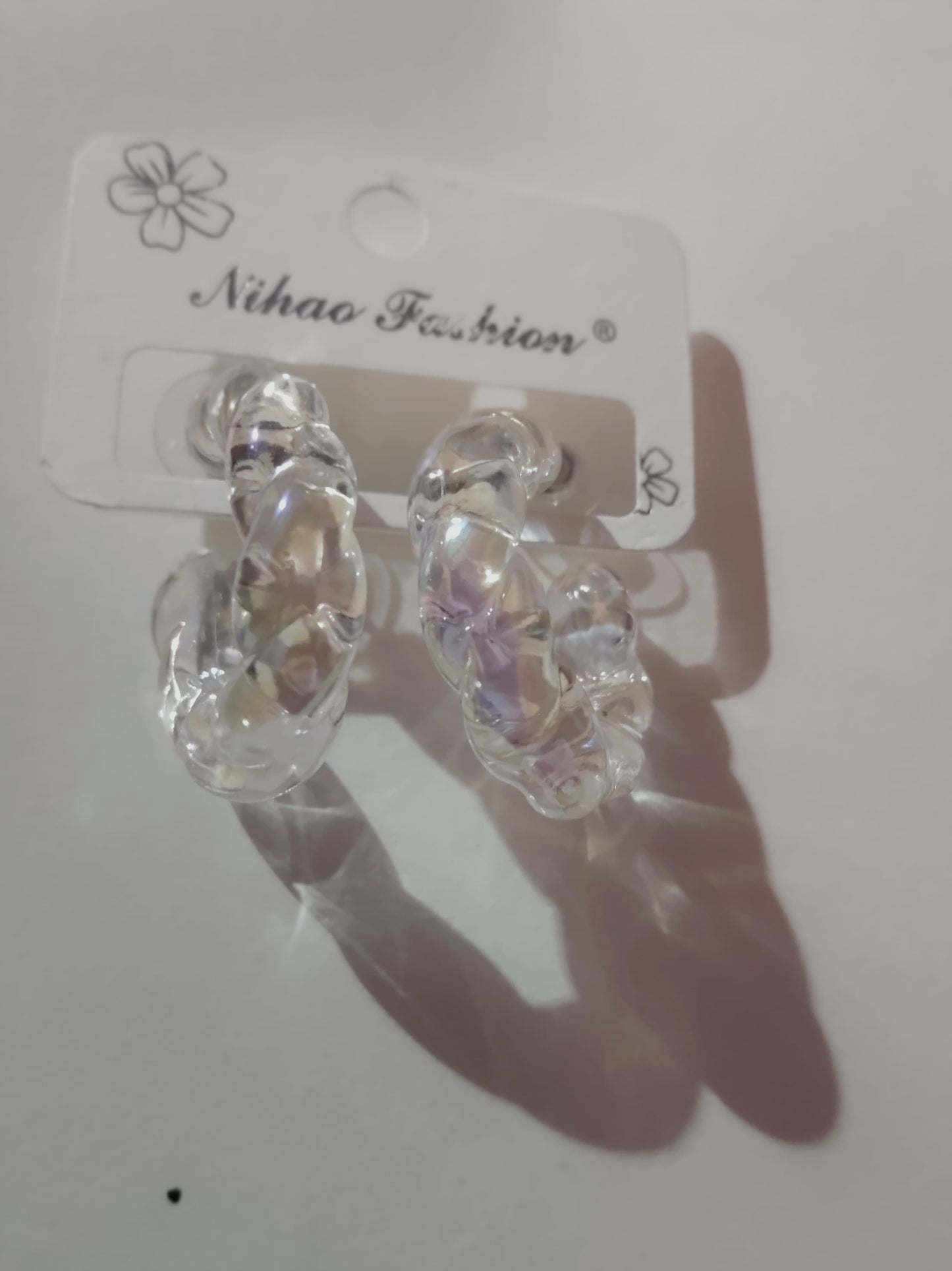 Hoop Earrings For Women Transparent Resin Hoop