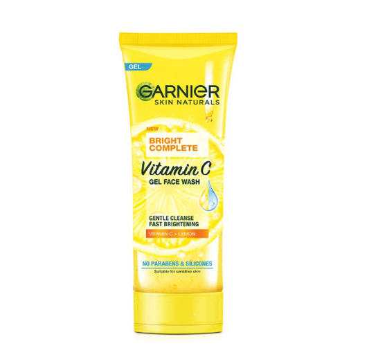Garnier Facewash Gel, Gentle Cleanser, Fast Brightening, For Instant Brighter Skin, Bright Complete Vitamin C, 50g