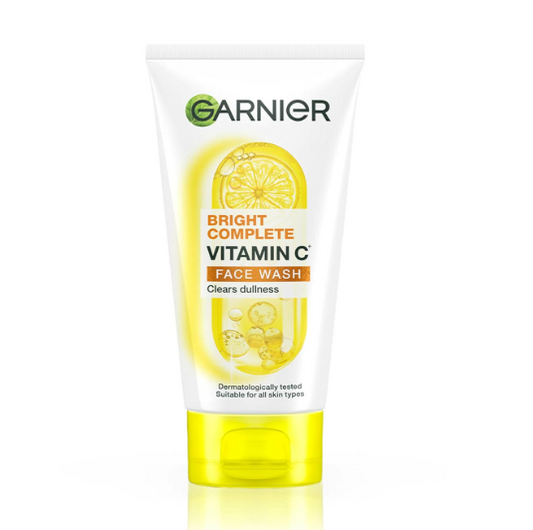 Garnier Skin Naturals Bright Complete Vitamin C Face Wash - Vitamin C Face Wash For Brighter and Glowing Skin - Daily Cleanser Suitable For all Skin Types, 150g