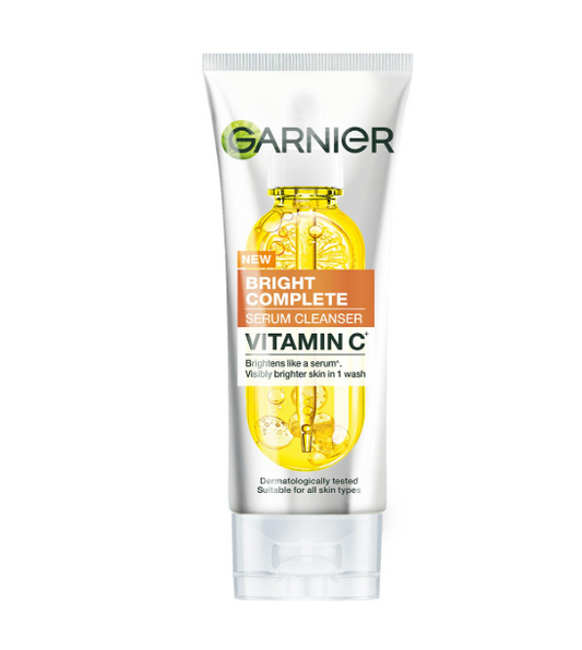 Garnier Bright Complete Serum Cleanser 100gm | Deep Cleansing Face Wash with Vitamin C for Brighter, Radiant Skin | Visibly Brighter Skin in One Wash for All Skin Types