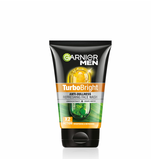 Garnier Men, Face Wash, Brightening & TurboBright Double Action, 100 g
