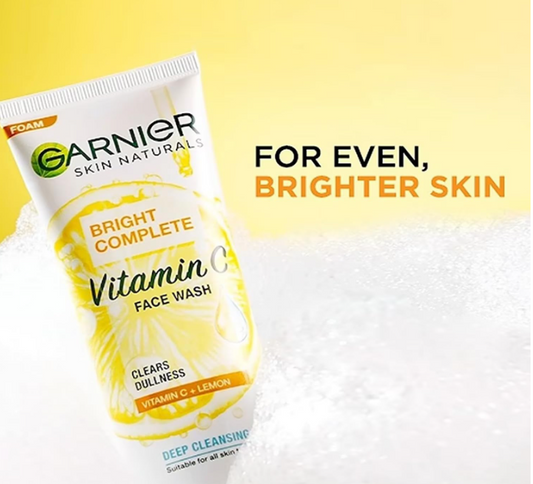 Garnier Bright Complete Vitamin C Foam Face Wash 50g + Over Night Serum 15ml (2 Item In Set)