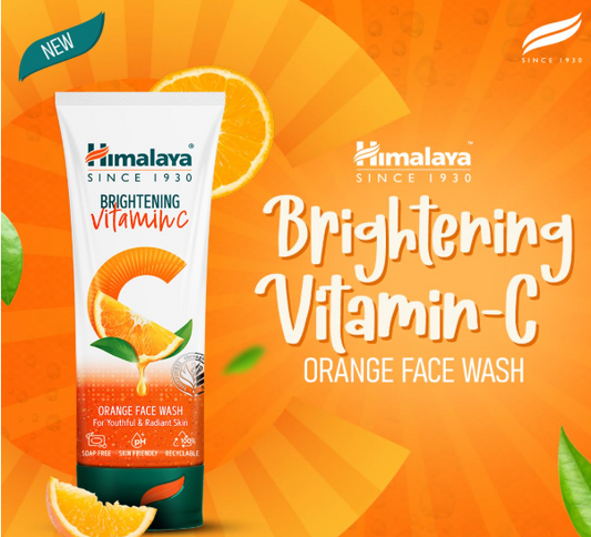 Himalaya Brightening Vitamin C Orange Face Wash | Brightening Face Cleanser | Remove Dull Skin | 100ml