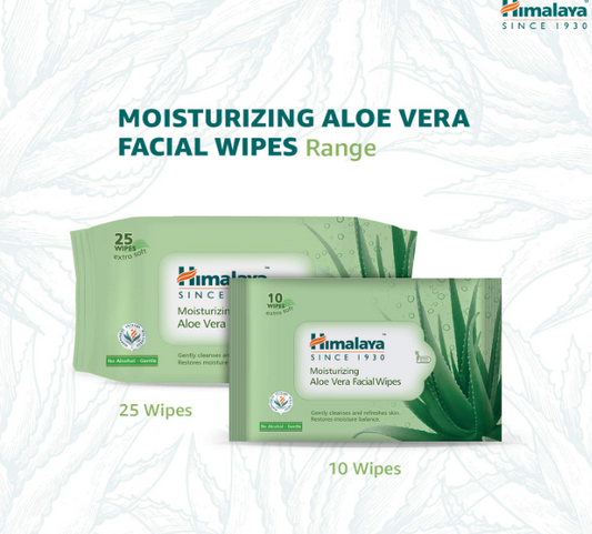 Himalaya Moisturising Aloe Vera Facial Wipes, 25 Count
