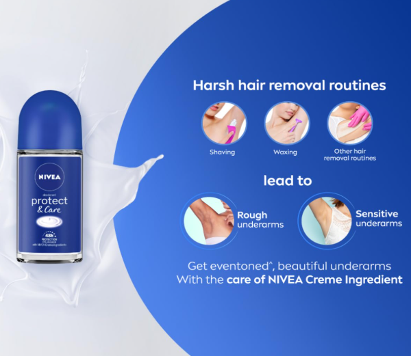 NIVEA Protect & Care Roll On Fresh, Unisex (50Ml)