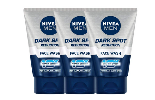 NIVEA MEN Dark Spot Reduction Face Wash 100 g (Pack of 3)| With Ginko and Ginseng Extracts for Clean, Healthy & Clear Skin | 10 X Vitamin C Effect for Radiant Skin |For Dark Spot Reduction