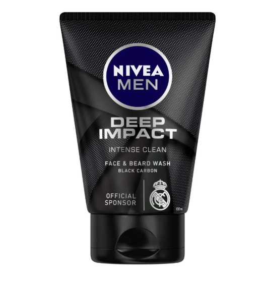 Nivea Men Face Wash, Deep Impact Intense Clean, 100g & Men Shower Gel, Pure Impact Body Wash, 250ml
