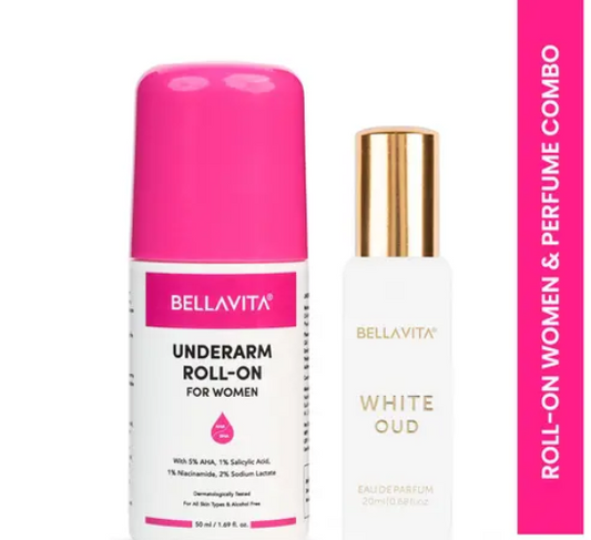 Bella Vita White Oud EDP Perfume 20 ml+ Women Roll On 50 ml (Pack of 2 Items)