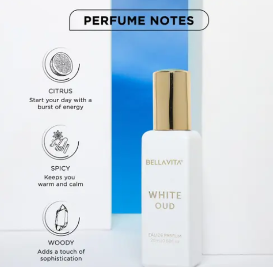 Bella Vita White Oud EDP Perfume 20 ml+ Women Roll On 50 ml (Pack of 2 Items)