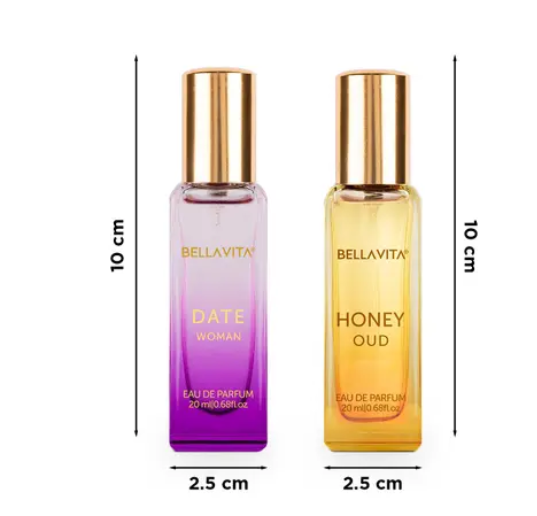 Bella Vita Luxury DATE Woman + HONEY OUD Unisex Perfume Combo for Men and Women 40 ML (Pack of 2 Items 20ML Each)