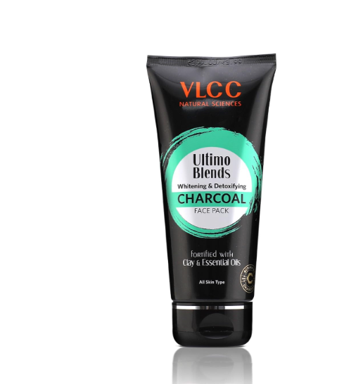 VLCC Ultimo Blends Charcoal Face Pack - 100g | With Activated Charcoal, Chamomile Oil, Eucalyptus Oil, Orange Oil | For Whitening, Detoxifying, and Reducing Blackheads