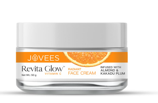 Jovees Herbal Revita Glow Vitamin C Cream Infused with Almond & Kakadu Plum | Reduces Dark Spots, Hyperpigmentation & Fine Line Apperances | For All Skin Type 50G