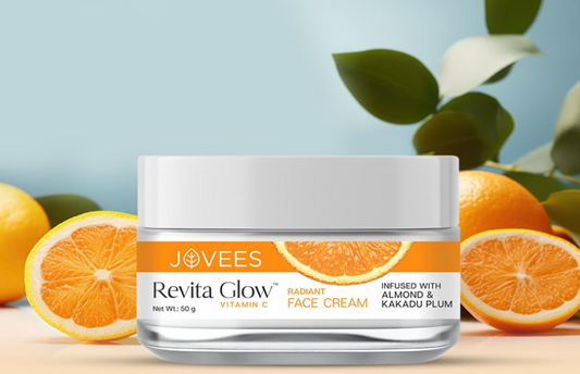 Jovees Herbal Revita Glow Vitamin C Cream Infused with Almond & Kakadu Plum | Reduces Dark Spots, Hyperpigmentation & Fine Line Apperances | For All Skin Type 50G