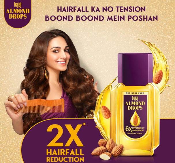 Bajaj Almond Drops Hair Oil, 625ml | 6X Vitamin E Nourishment | Light and Non-Sticky Hair Oil For Hair Fall Control