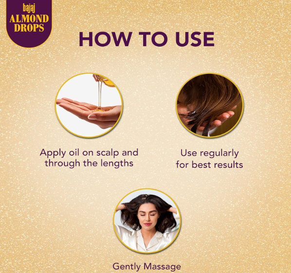Bajaj Almond Drops Hair Oil, 625ml | 6X Vitamin E Nourishment | Light and Non-Sticky Hair Oil For Hair Fall Control