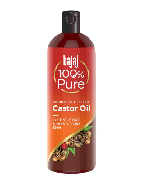 Bajaj 100% Pure Castor Oil 200ml, Pure Hair Oil, Natural Cold-Pressed Castor Oil, No Silicones, Paraben Free, Lead Free