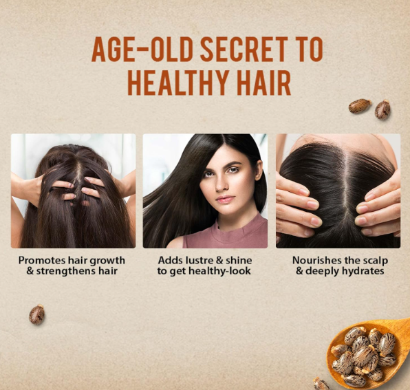 Dabur Castor Oil - 200ml | 100% Natural Cold Pressed Oil | Promotes Hair Growth, Hydrates Skin & Reduces Wrinkles | No Mineral Oil & Silicones
