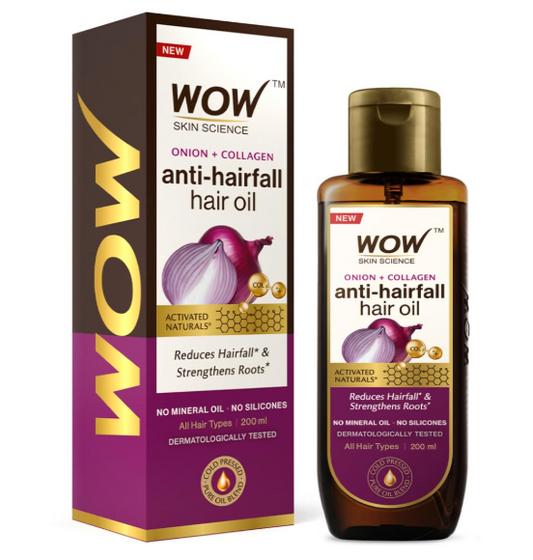 WOW Onion Black Seed Hair Oil - Controls Hair Fall - No Mineral Oil & Silicones - 200mL