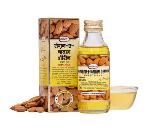 Hamdard RAUGHAN-E-BADAM SHIREEN Sweet Almond Oil for Body, Skin & Hair | 100ml | Natural Almond Oil | Helps Enhance Memory | Helps Relieve Constipation | Helps Build Stronger Muscles | Pack of 1
