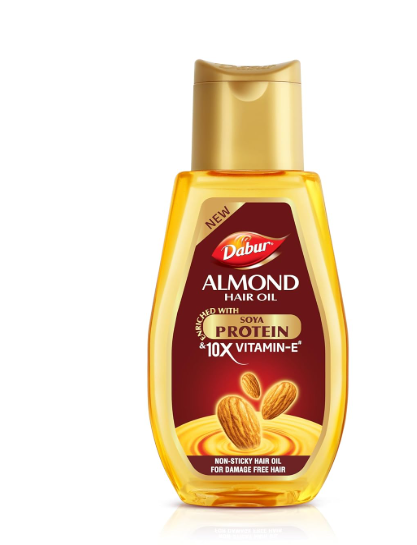 Dabur Almond Hair Oil - 500ml | Provides Damage Protection | Non Sticky Formula | For Soft & Shiny Hair | With Almonds, Keratin Protein, Soya Protein & 10X Vitamin E