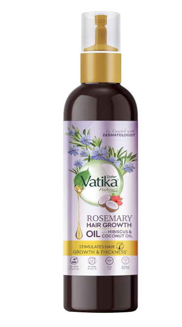 DABUR Vatika Rosemary Hair Growth Oil With Hibiscus & Coconut Oil - 100Ml | Stimulates Hair Growth And Thickness | Reduces Hair Fall | Co-Created With Dermatologist | No Mineral Oil |Animal Test Free
