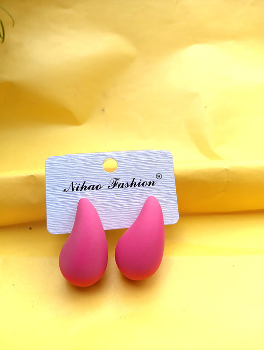 Pink colour Teardrop stylish Korean earring