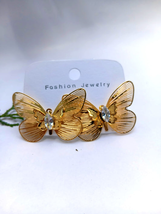 Modern & stylish gold stone earrings