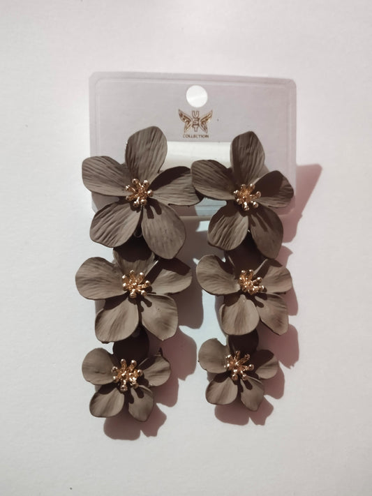 Elegant Korean Style brown Floral Earring
