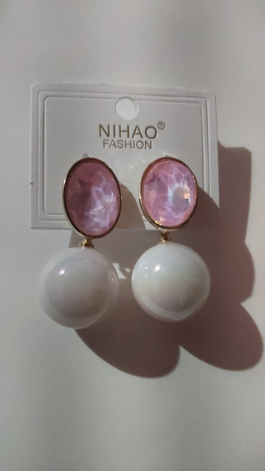 Korean Cherry design trendy studs Purple