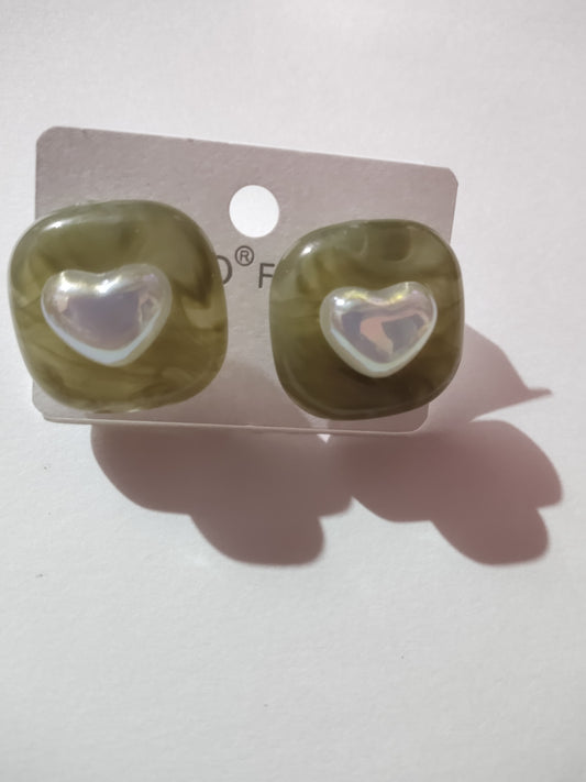 Heart Acrylic Stud Earrings