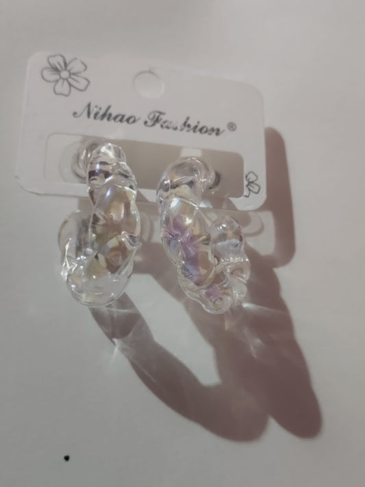 Hoop Earrings For Women Transparent Resin Hoop