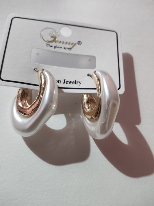 Gold Plated Classic Half Hoop Earrings